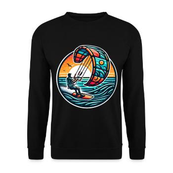 Kitesurfen Kitesurfer Kiteboard - Unisex Pullover - Schwarz - Vorne - Alina (178cm) & Michal (187cm)