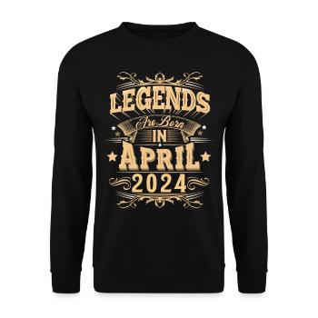 April 2024 Birthday Legend - Unisex Sweatshirt - black - Front - Alina (178cm) & Michal (187cm)