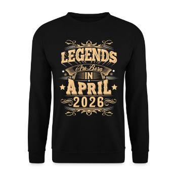 April 2026 birthday legend - Unisex Sweatshirt - black - Front - Alina (178cm) & Michal (187cm)