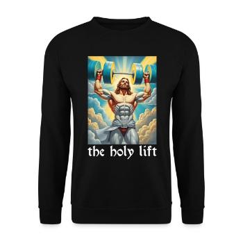 Jesus Gym fitness bodybuilding Christians Church - Unisex Sweatshirt - black - Front - Alina (178cm) & Michal (187cm)