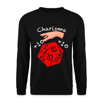 Charisma RPG DSA Rollenspiel Skill - Unisex Pullover - Schwarz - Vorne - Alina (178cm) & Michal (187cm)