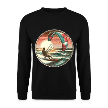 Kitesurfen Kitesurfer Kiteboard - Unisex Pullover - Schwarz - Vorne - Alina (178cm) & Michal (187cm)