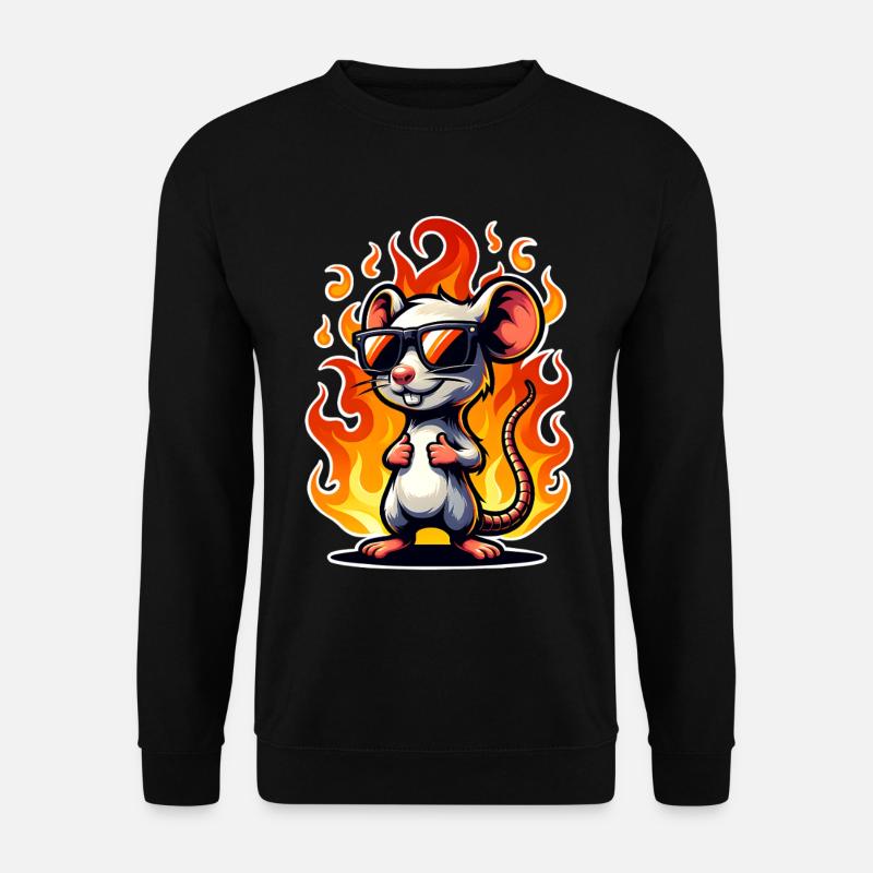 Mouse Flame - Unisex Sweatshirt - black