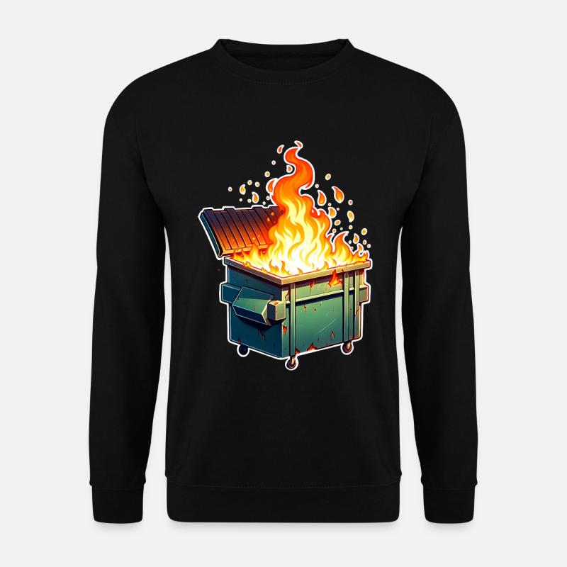 Brennende Mülltonne - Unisex Pullover - Schwarz