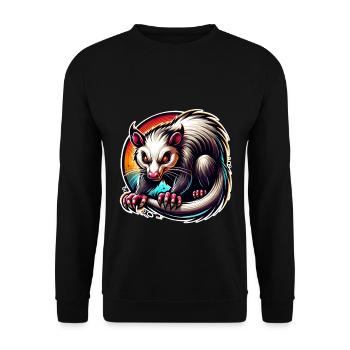 opossum - Unisex Sweatshirt - black - Front - Alina (178cm) & Michal (187cm)