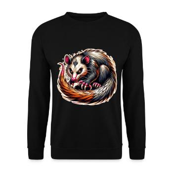 Opossum - Unisex Sweatshirt - black - Front - Alina (178cm) & Michal (187cm)