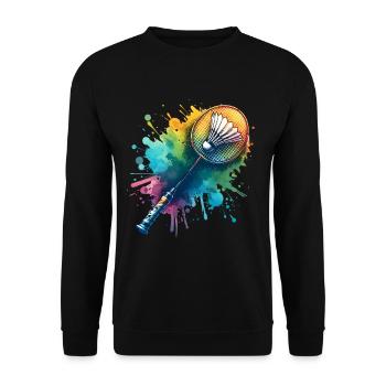 Badminton - Unisex Sweatshirt - black - Front - Alina (178cm) & Michal (187cm)