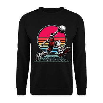 Basketball Basketballer - Unisex Pullover - Schwarz - Vorne - Alina (178cm) & Michal (187cm)