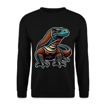 Komodo Dragon - Unisex Pullover - Schwarz - Vorne - Alina (178cm) & Michal (187cm)