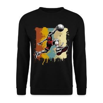 Basketball Basketballer - Unisex Pullover - Schwarz - Vorne - Alina (178cm) & Michal (187cm)