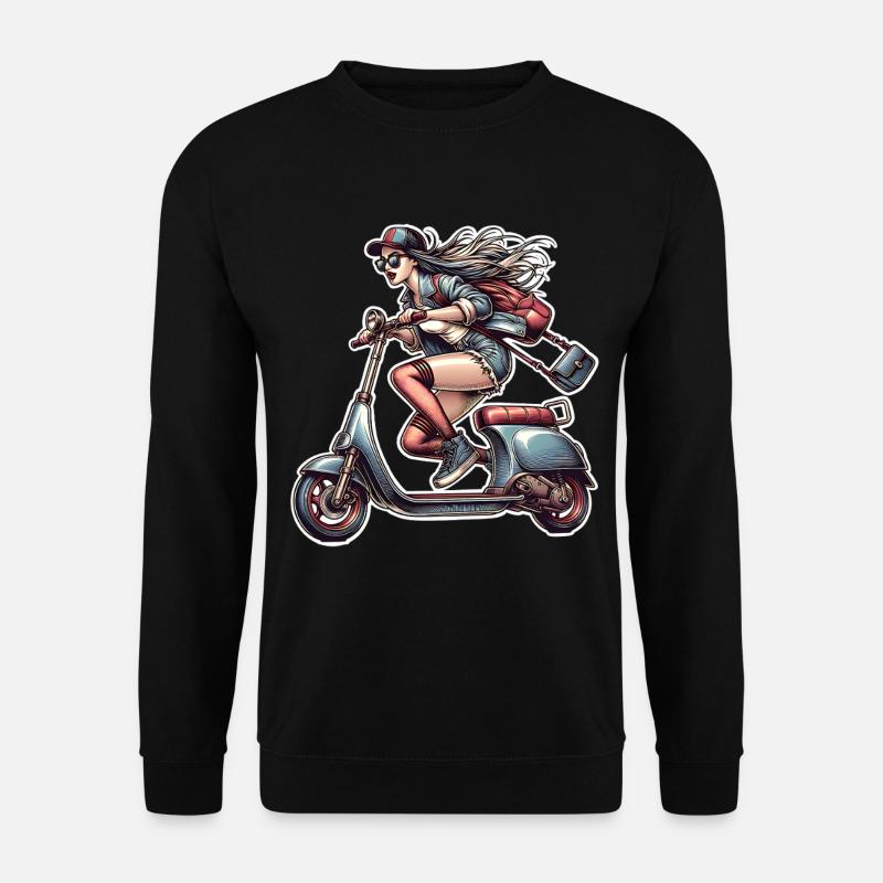 Scooter Moped Moped Scooter - Unisex Sweatshirt - black