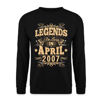 April 2007 Birthday Legend - Unisex Sweatshirt - black - Front - Alina (178cm) & Michal (187cm)