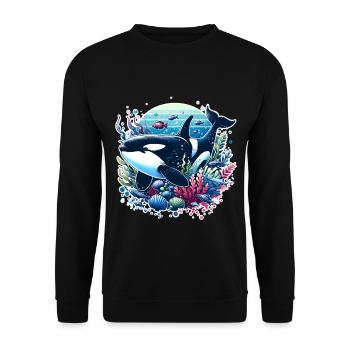 Orque Épaulard - Sweat-shirt Unisexe - noir - Devant - Alina (178cm) & Michal (187cm)
