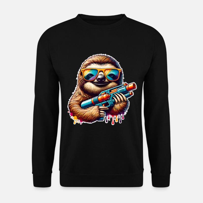Sloth Water Gun - Unisex Sweatshirt - black