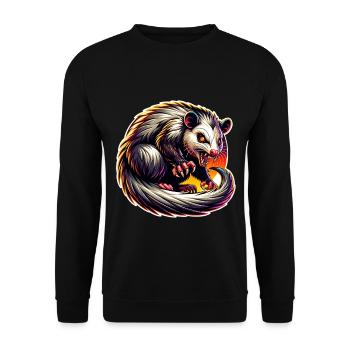 Opossum - Unisex Sweatshirt - black - Front - Alina (178cm) & Michal (187cm)