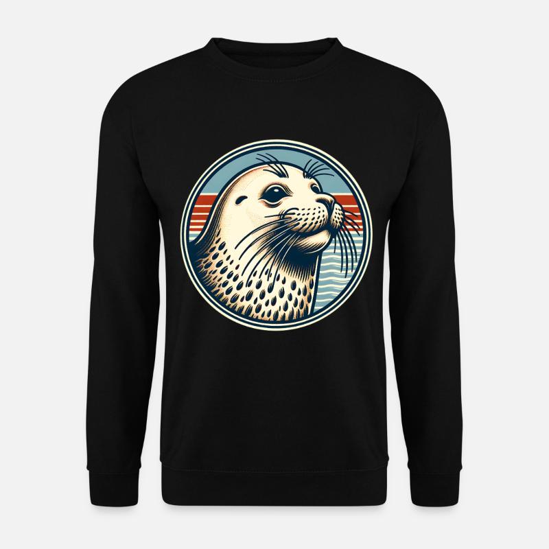 Seehund Robbe - Unisex Pullover - Schwarz
