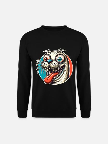 Seehund Robbe - Unisex Pullover - Schwarz