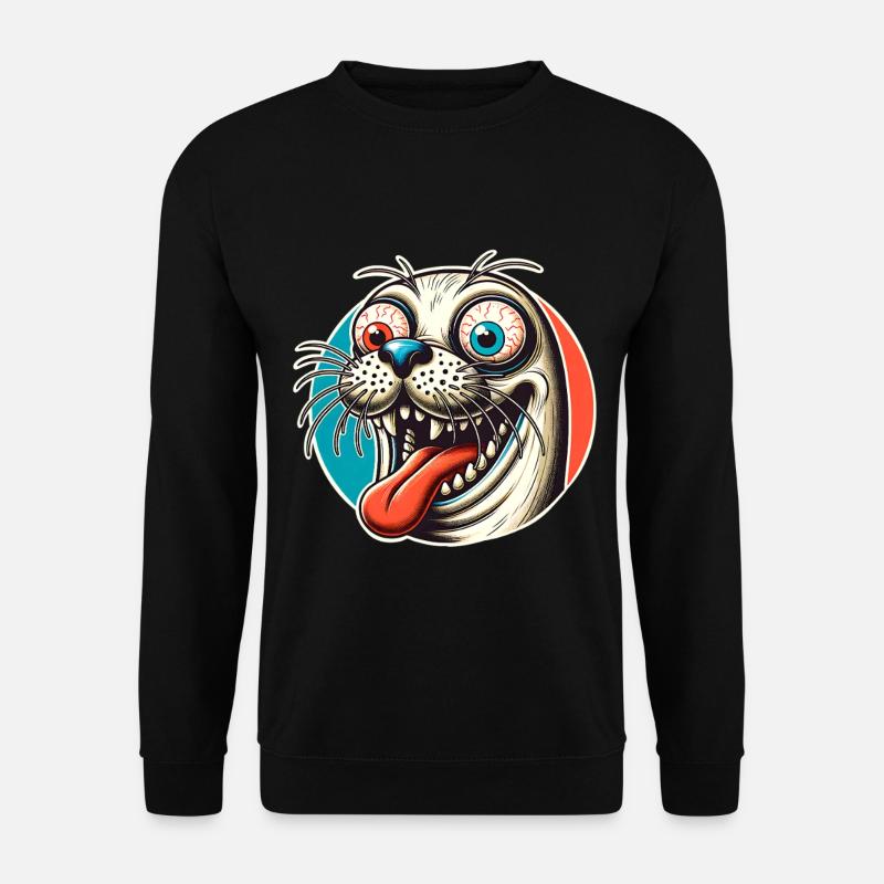 Seehund Robbe - Unisex Pullover - Schwarz