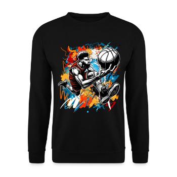 Basketball Basketballer - Unisex Pullover - Schwarz - Vorne - Alina (178cm) & Michal (187cm)