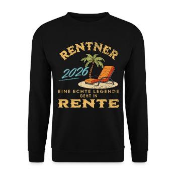Rentner 2026 - Unisex Pullover - Schwarz - Vorne - Alina (178cm) & Michal (187cm)