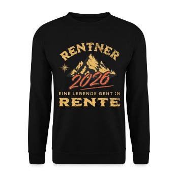 Rentner 2026 - Unisex Pullover - Schwarz - Vorne - Alina (178cm) & Michal (187cm)