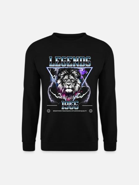 1966 Birthday Legend Lion Bootleg - Unisex Sweatshirt - black