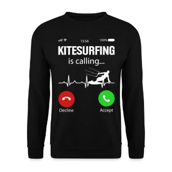 Kitesurfer Kiteboard Kitesurfen Kitesurf - Unisex Pullover - Schwarz - Vorne - Alina (178cm) & Michal (187cm)