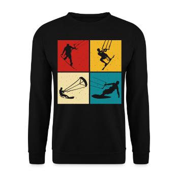Kitesurfer Kiteboard Kitesurfen Kitesurf - Unisex Pullover - Schwarz - Vorne - Alina (178cm) & Michal (187cm)