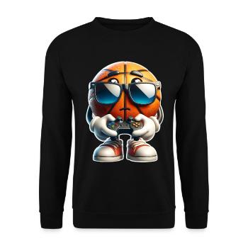 Basketball Gaming Gamer - Unisex Sweatshirt - black - Front - Alina (178cm) & Michal (187cm)