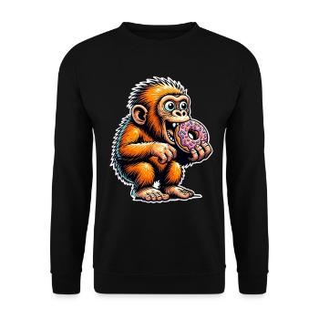 Neanderthal Donut - Unisex Sweatshirt - black - Front - Alina (178cm) & Michal (187cm)