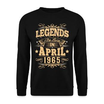 Légende de l’anniversaire d’avril 1965 - Sweat-shirt Unisexe - noir - Devant - Alina (178cm) & Michal (187cm)