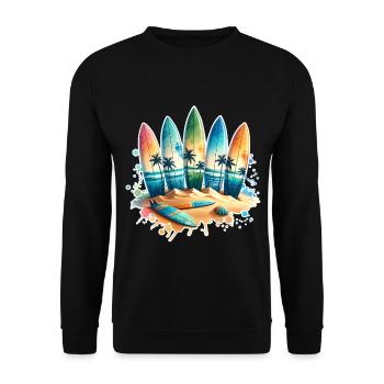 Surfen Surfer - Unisex Pullover - Schwarz - Vorne - Alina (178cm) & Michal (187cm)