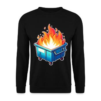 Brennende Mülltonne - Unisex Pullover - Schwarz - Vorne - Alina (178cm) & Michal (187cm)