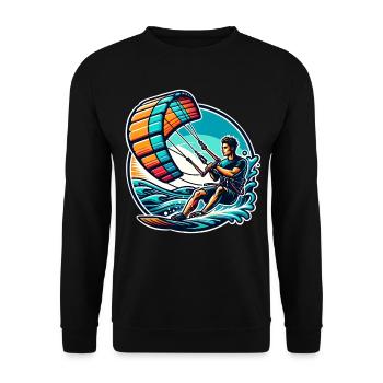 Kitesurfer Kiteboard Kitesurfing Kitesurf - Unisex Sweatshirt - black - Front - Alina (178cm) & Michal (187cm)