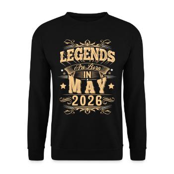 May 2026 birthday legend - Unisex Sweatshirt - black - Front - Alina (178cm) & Michal (187cm)