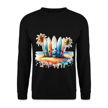 Surfen Surfer - Unisex Pullover - Schwarz - Vorne - Alina (178cm) & Michal (187cm)