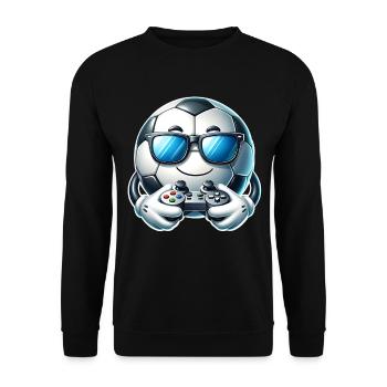 Football Gaming Gamer - Unisex Sweatshirt - black - Front - Alina (178cm) & Michal (187cm)
