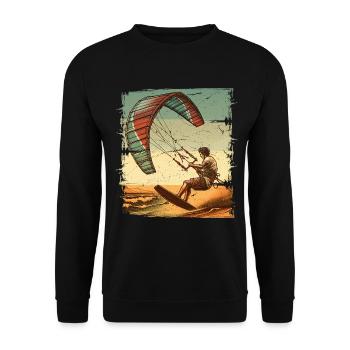 Kitesurfer Kiteboard Kitesurfing Kitesurf - Unisex Sweatshirt - black - Front - Alina (178cm) & Michal (187cm)
