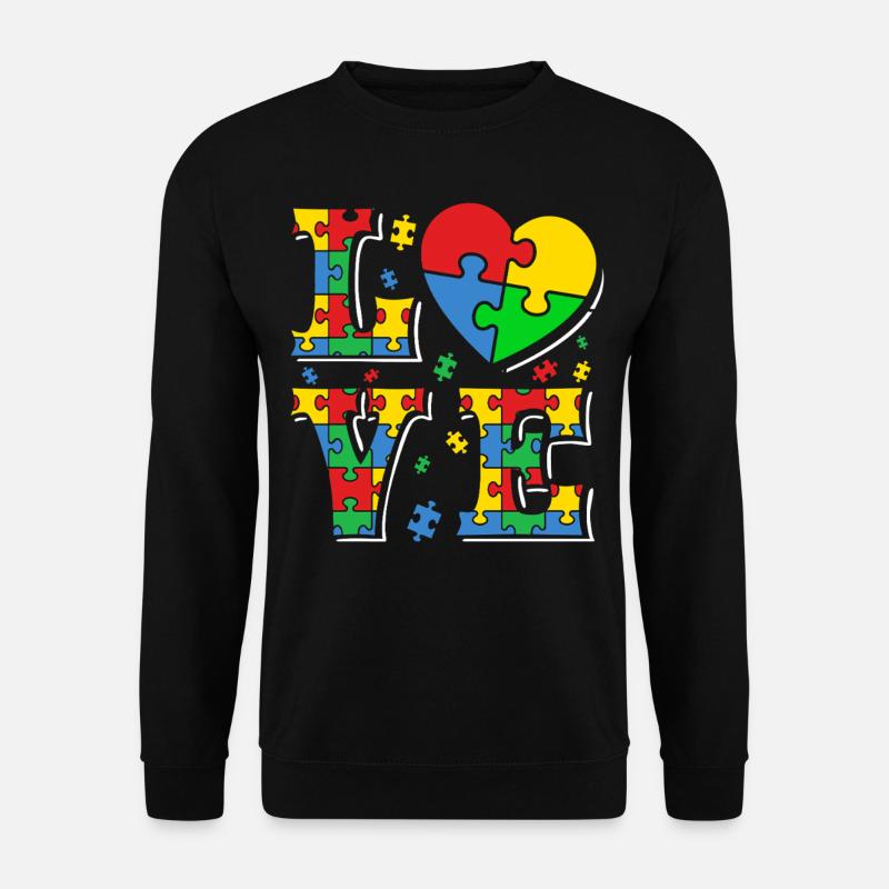 Autismus Autisten Love - Unisex Pullover - Schwarz