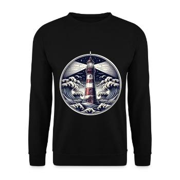 Lighthouse - Unisex Sweatshirt - black - Front - Alina (178cm) & Michal (187cm)