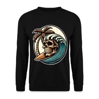 Crâne de surfeur de surf - Sweat-shirt Unisexe - noir - Devant - Alina (178cm) & Michal (187cm)