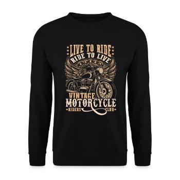 Motorcycle - Unisex Sweatshirt - black - Front - Alina (178cm) & Michal (187cm)