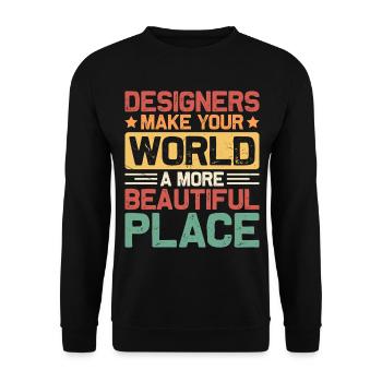 Designer - Unisex Pullover - Schwarz - Vorne - Alina (178cm) & Michal (187cm)