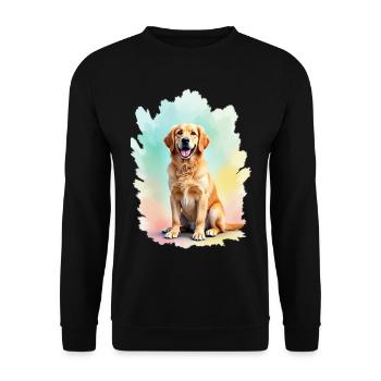 Golden Retriever Hundeliebhaber Herrchen Geschenk - Unisex Pullover - Schwarz - Vorne - Alina (178cm) & Michal (187cm)