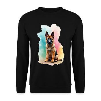 Berger Allemand Maître Berger Chien - Sweat-shirt Unisexe - noir - Devant - Alina (178cm) & Michal (187cm)