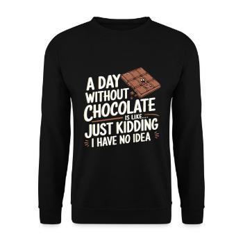 Chocolat - Sweat-shirt Unisexe - noir - Devant - Alina (178cm) & Michal (187cm)