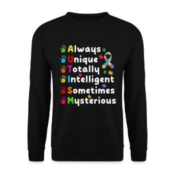 Autismus Autisten - Unisex Pullover - Schwarz - Vorne - Alina (178cm) & Michal (187cm)