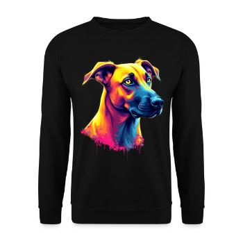 Rhodesian Ridgeback Hund Hundeliebhaber Geschenk - Unisex Pullover - Schwarz - Vorne - Alina (178cm) & Michal (187cm)