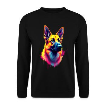 Berger Allemand Chien de Troupeau Chien Maître - Sweat-shirt Unisexe - noir - Devant - Alina (178cm) & Michal (187cm)