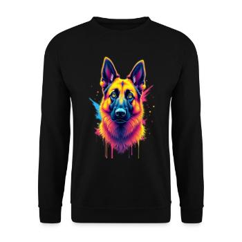 Deutscher Schäferhund Hundeliebhaber Herrchen - Unisex Pullover - Schwarz - Vorne - Alina (178cm) & Michal (187cm)